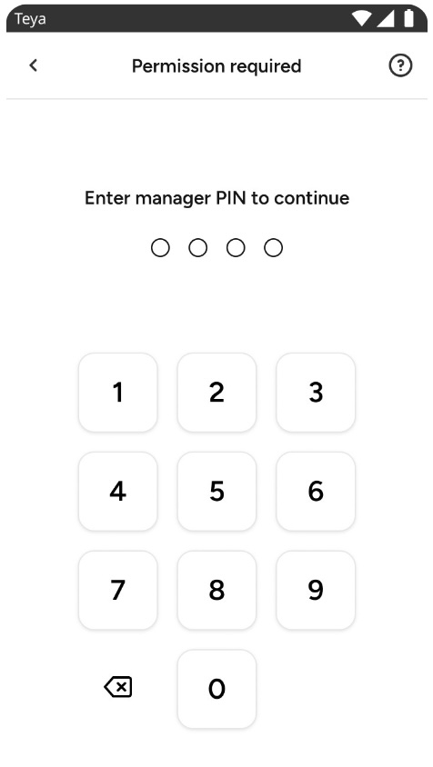 Manager PIN